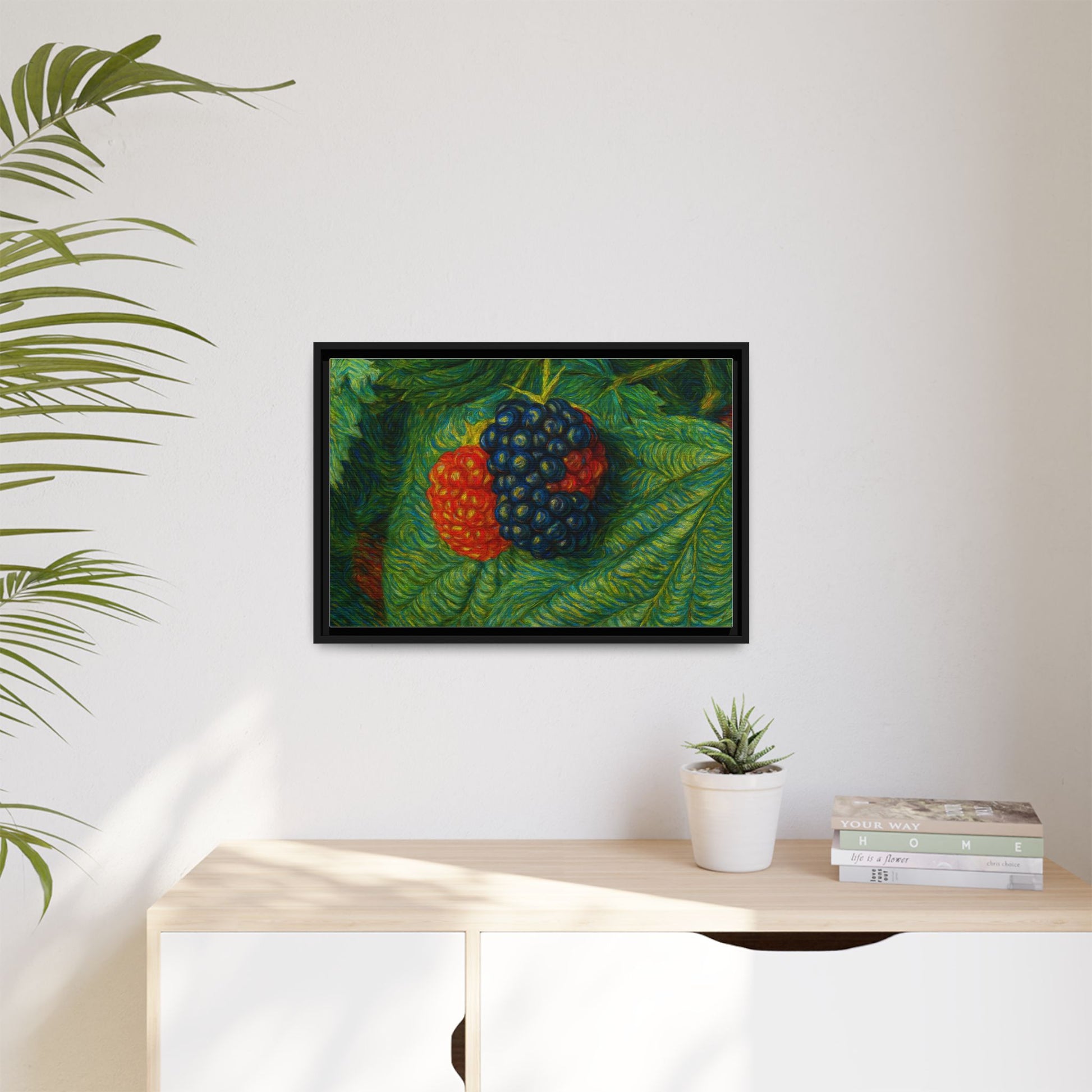 Van Gogh Style Blackberry Canvas Art, Framed Wall Decor, Botanical Print, Summer Home Decor, Gift for Garden Lovers - TRV