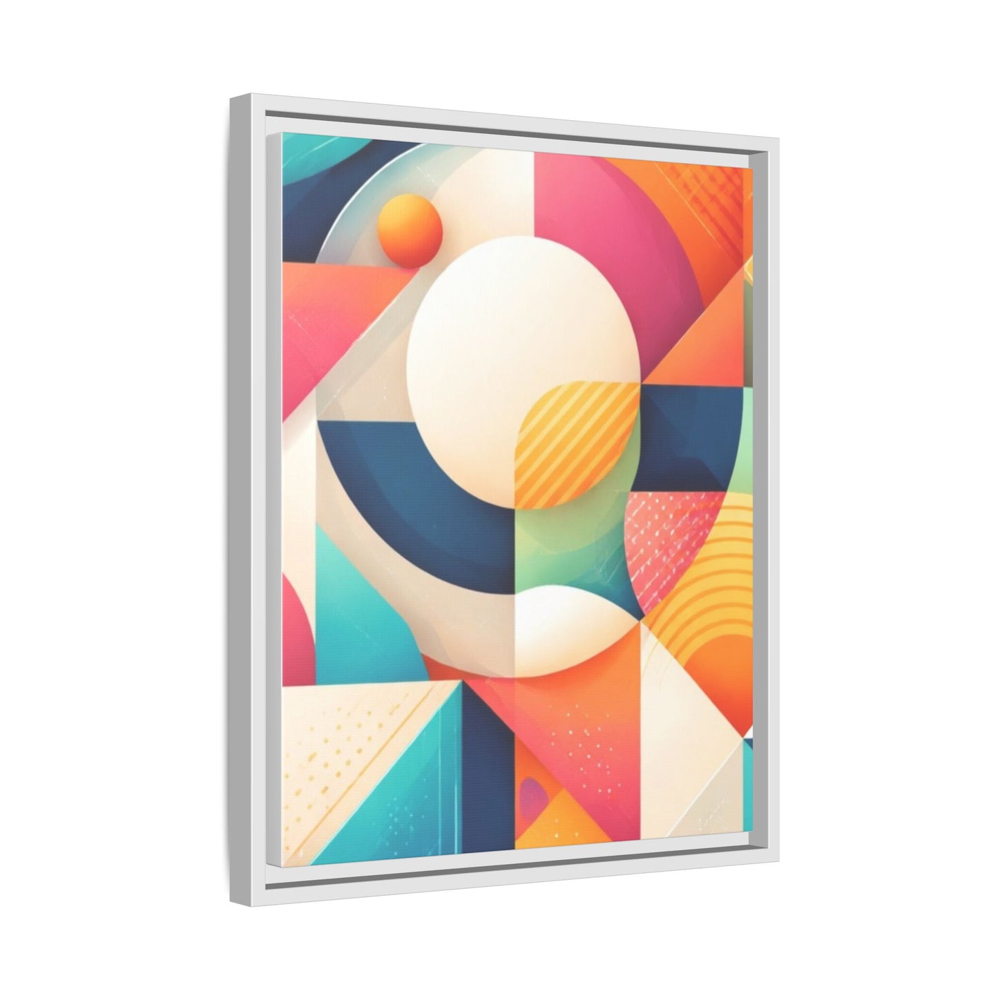 Colorful Geometric Abstract Art Matte Canvas Framed