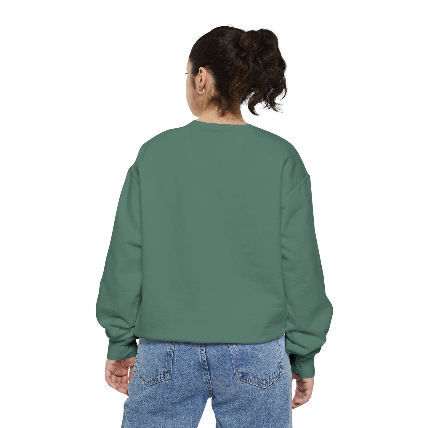 Minimalist Peace Hand Sweatshirt — Small Chest Line Art Crewneck