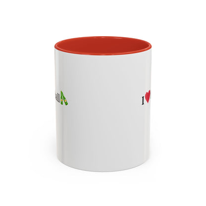 I Love Football Accent Coffee Mug, Perfect Gift for Sports Lovers, Football Enthusiasts, Unique Mug for Game Days, Home or Office Decor - TRV