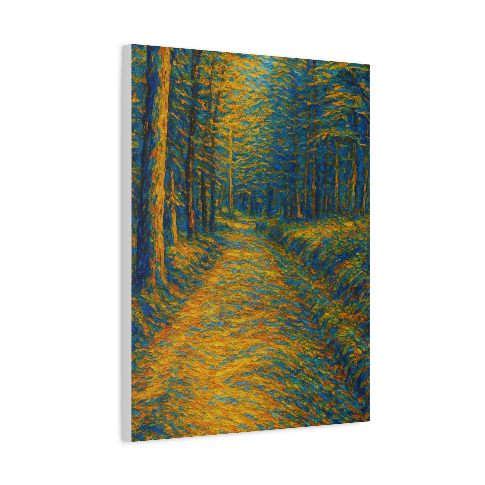 Van Gogh Style Forest Canvas Art | Nature Wall Decor, Home Office Accent, Gift for Nature Lovers, Gallery Wrapped, Living Room Wall Art - TRV