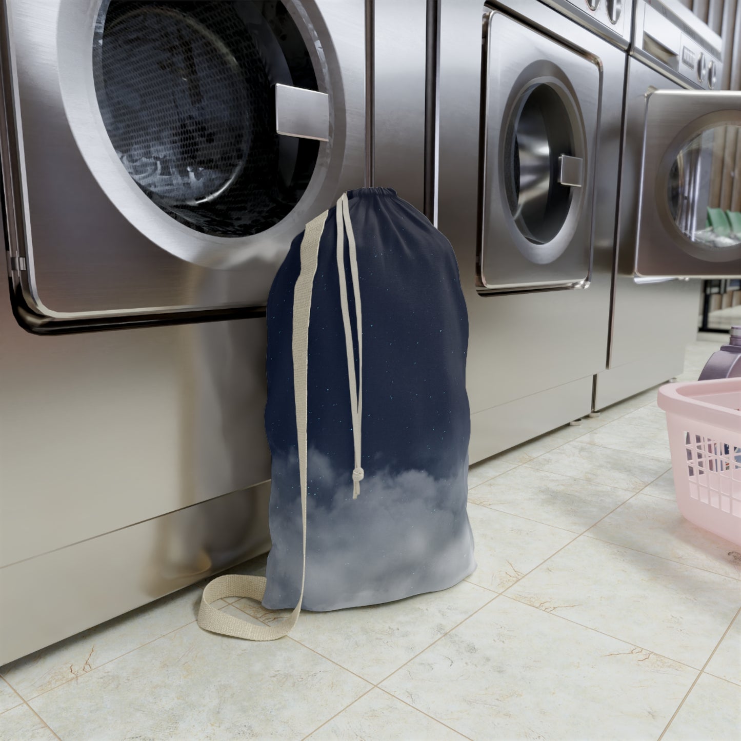 Night Sky Clouds Laundry Bag | Drawstring Canvas Tote - TRV