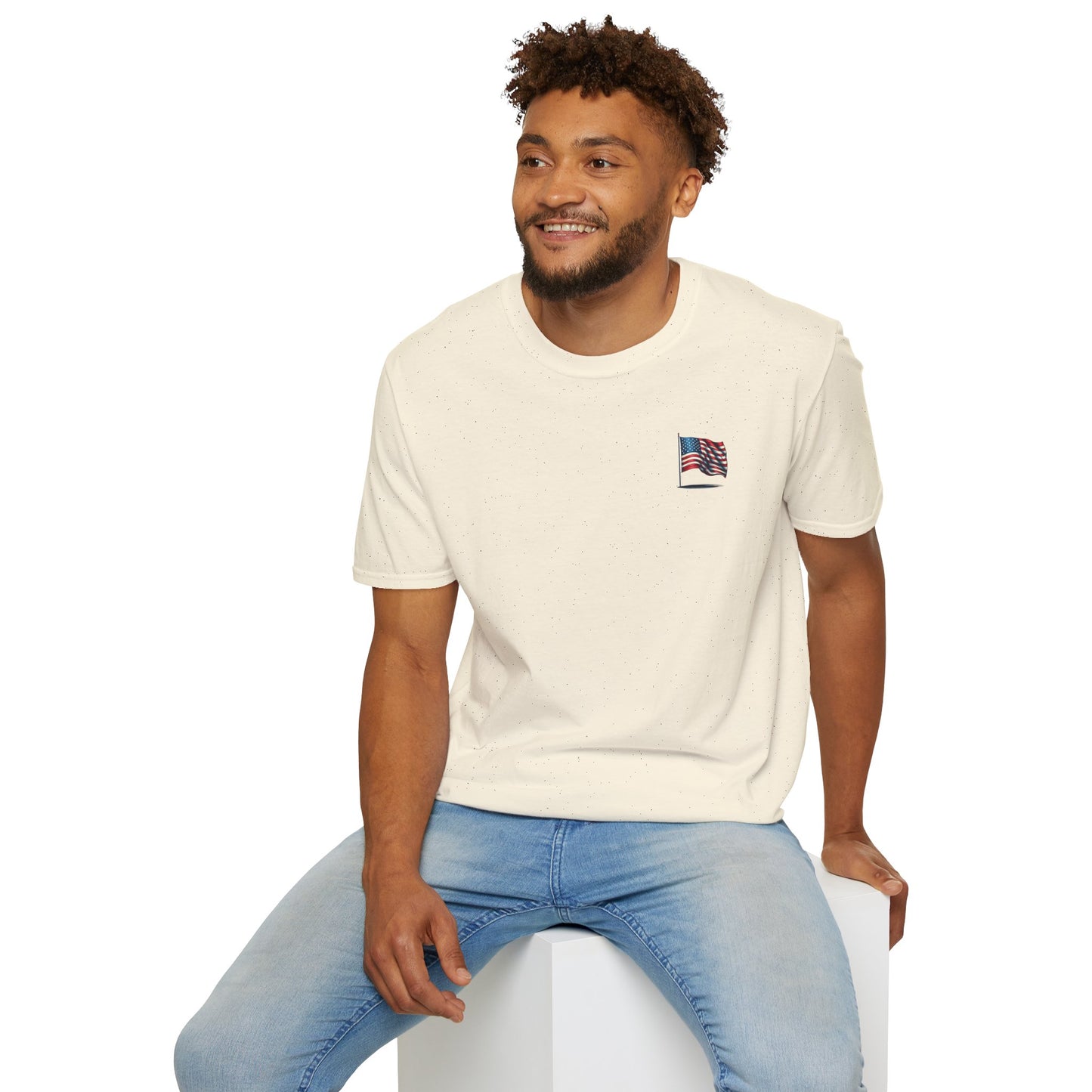 Patriotic Unisex Softstyle T-Shirt, American Flag Tee, USA Pride Shirt, Perfect for Independence Day, Casual Wear - TRV