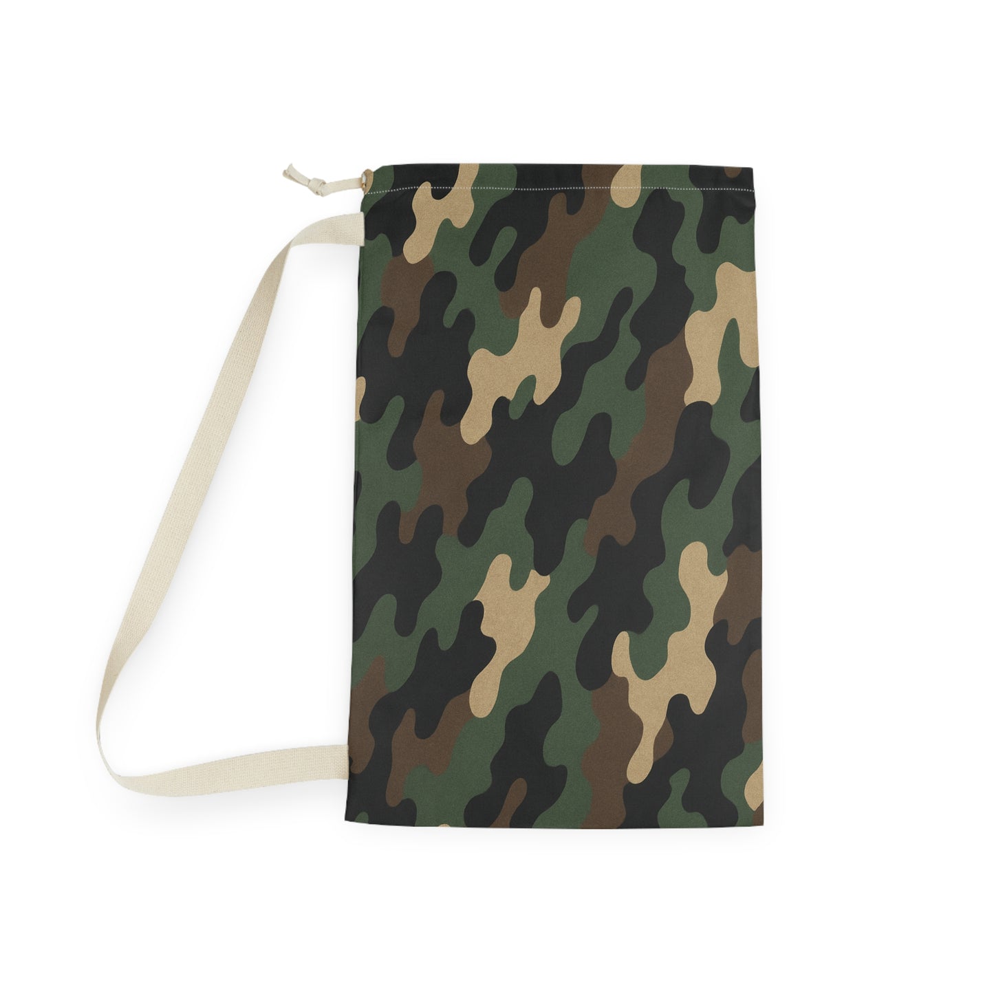 Green Camo Pattern Laundry Bag | Camouflage Sling Wash Bag - TRV