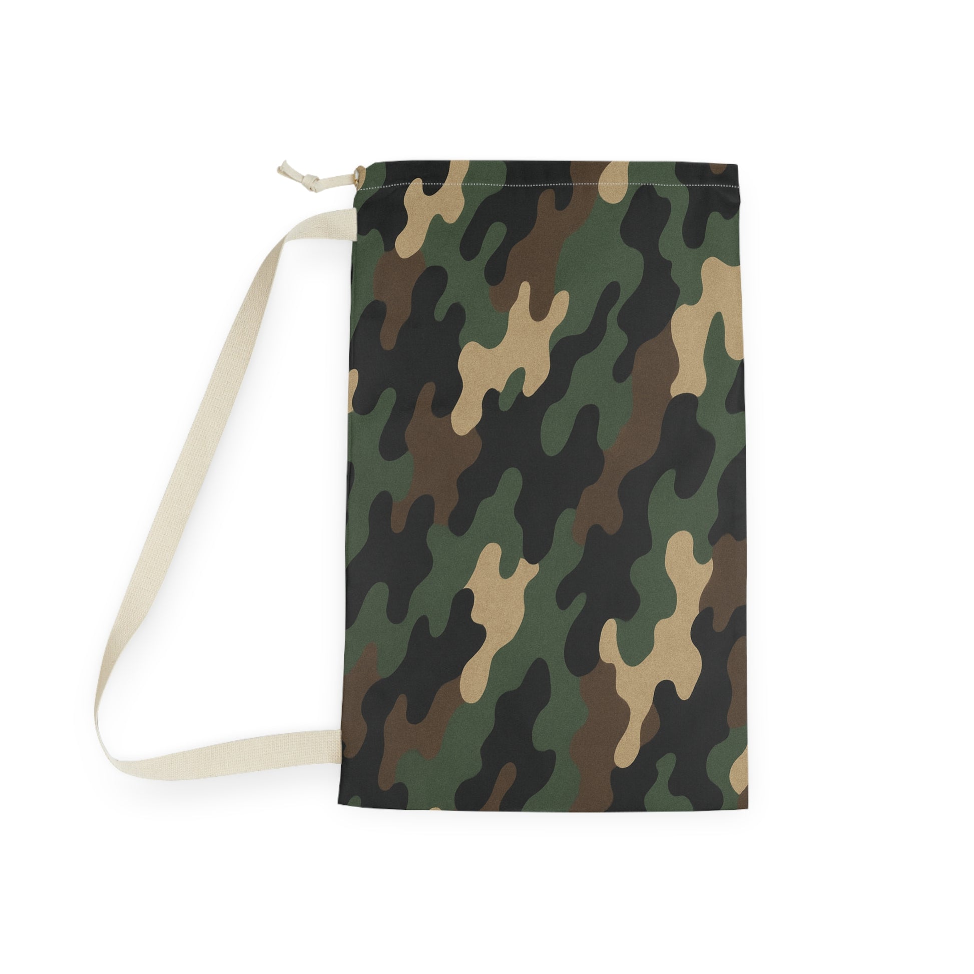 Green Camo Pattern Laundry Bag | Camouflage Sling Wash Bag - TRV