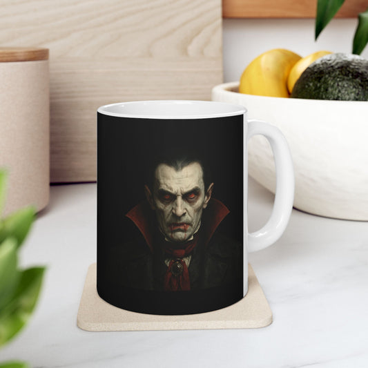Gothic Dracula Vampire Ceramic Mug, Perfect for Halloween, Spooky Gifts, Coffee Lovers, Home Decor, 11oz & 15oz Sizes