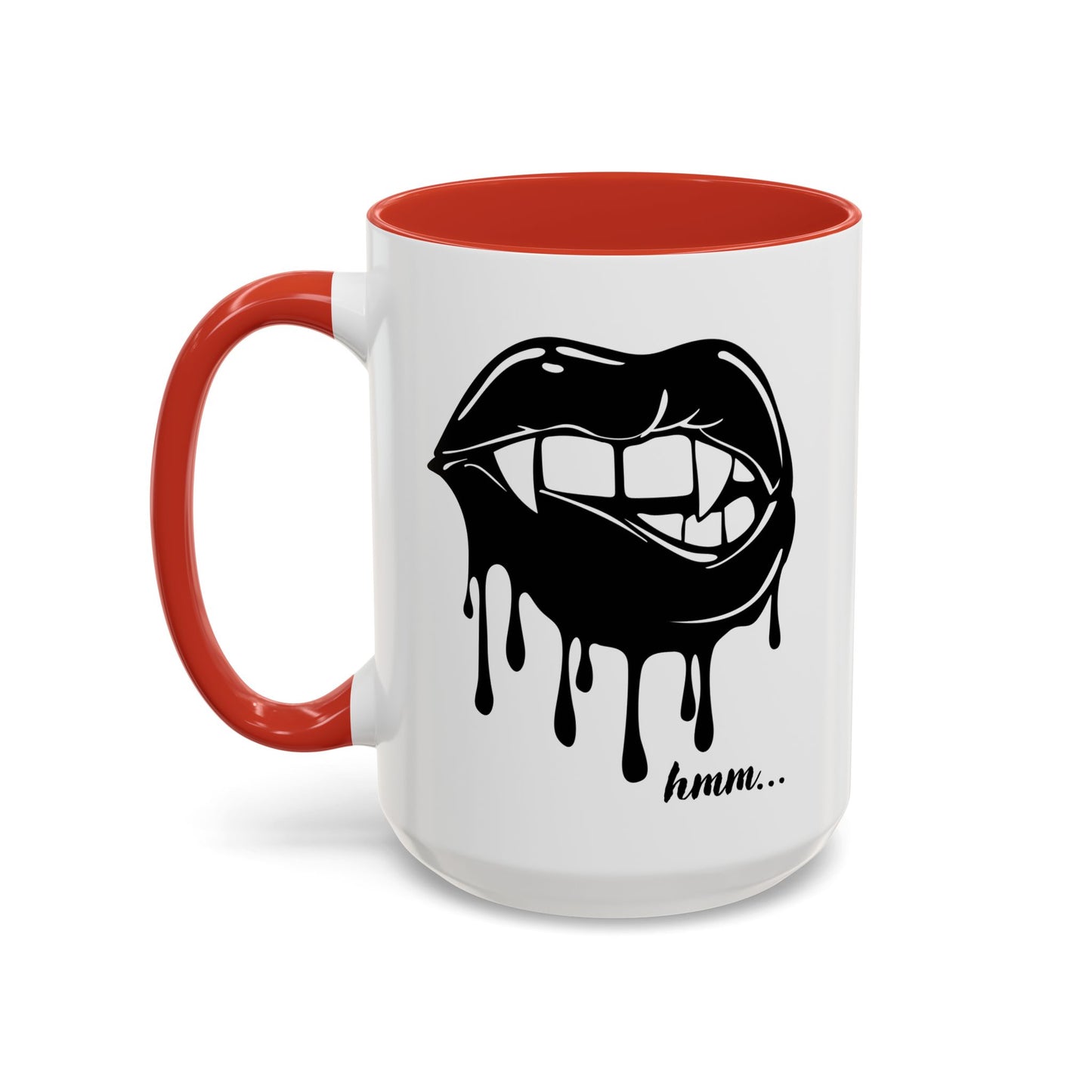 Dripping Lip Coffee Mug – "hmm..." Accent Ceramic Mug (11/15oz)