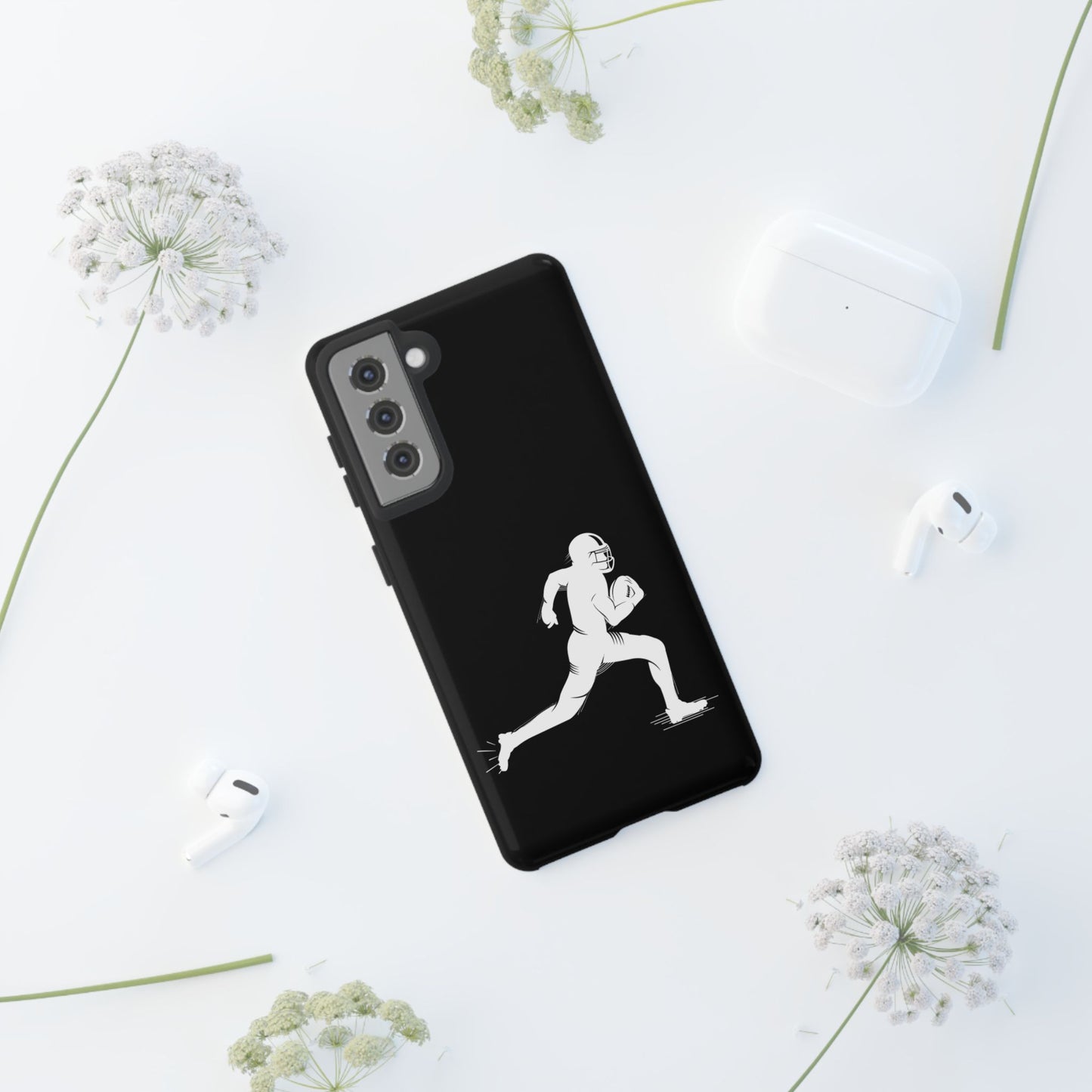 Football Player Phone Case, Tough Cases, Sports Phone Cover, Gift for Athletes, iPhone & Samsung Accessories, Running Player Design - TRV