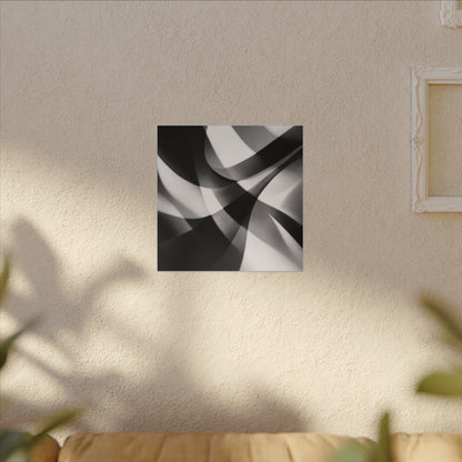 Abstract Black and White Swirl Matte Canvas