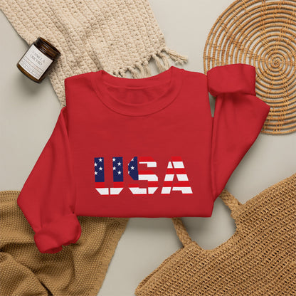 USA Flag Unisex Crewneck Sweatshirt, Cozy Apparel, Casual Wear, Independence Day Gift, Americana Style