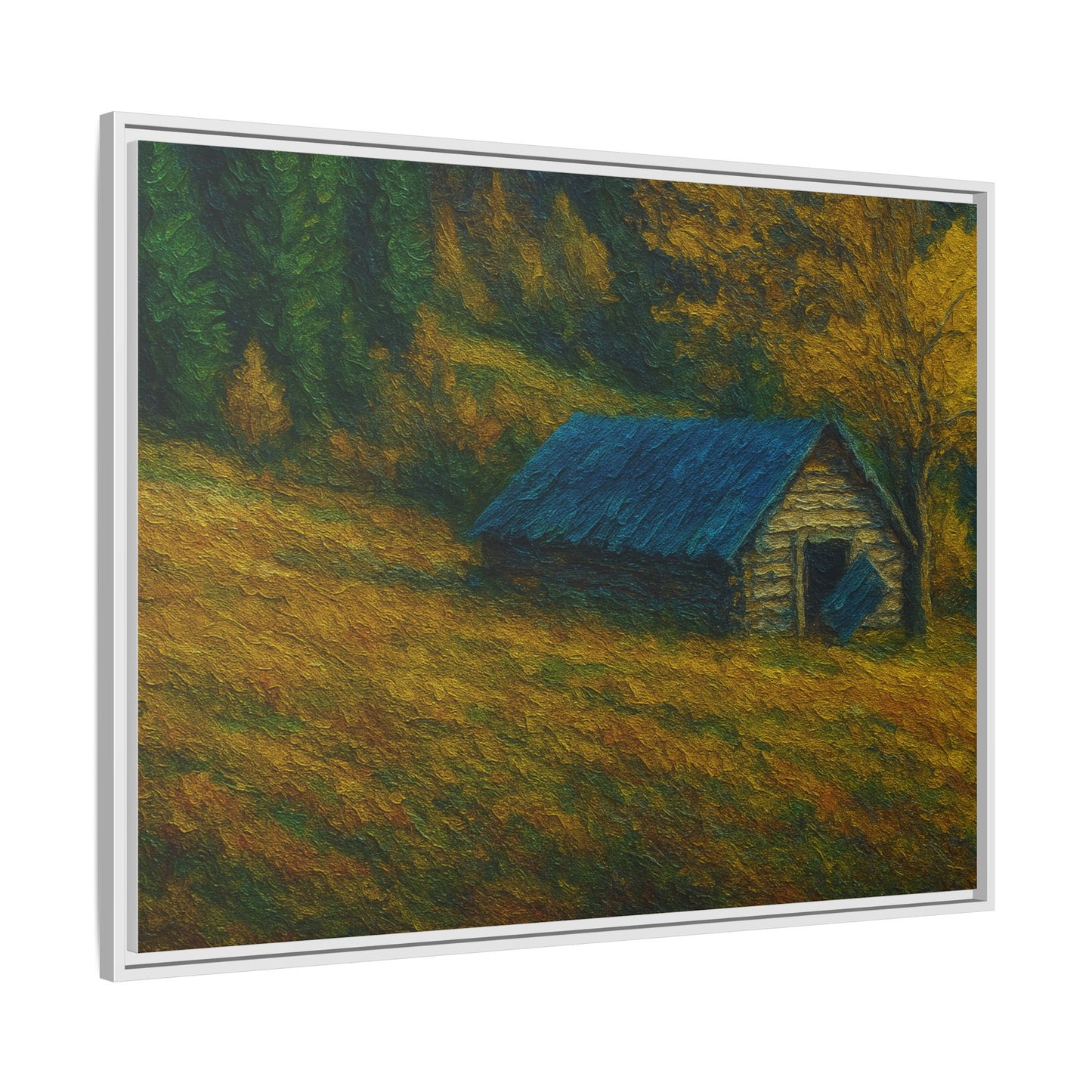 Framed Matte Canvas Print, Rustic Artwork, Farmhouse Decor, Nature Wall Art, Gift for Home, Autumn Decor, Landscape Painting