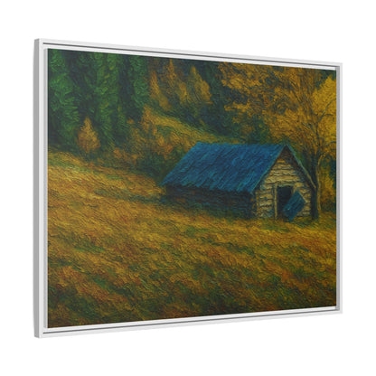 Framed Matte Canvas Print, Rustic Artwork, Farmhouse Decor, Nature Wall Art, Gift for Home, Autumn Decor, Landscape Painting