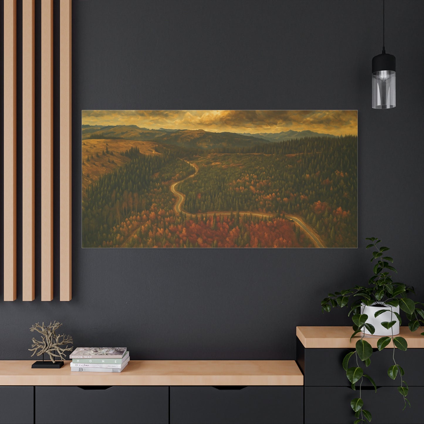 Stretched Canvas Art, Scenic Landscape Wall Decor, Nature Painting for Home, Rustic Room Accent, Gift for Nature Lovers - TRV
