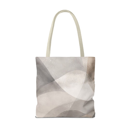 Neutral Abstract Watercolor Waves Tote Bag | All-Over Print