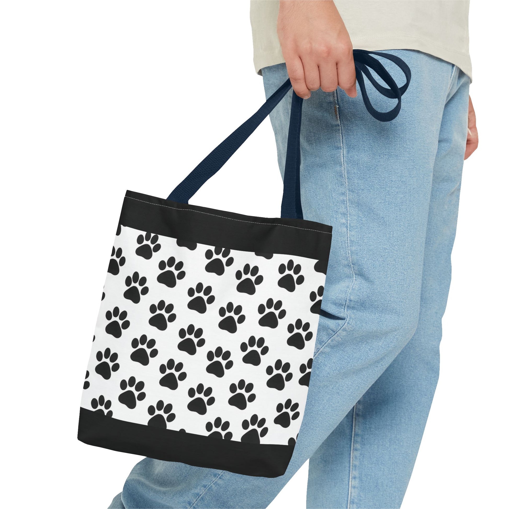 Paw Print Tote Bag, Dog Lover Gift, Shopping Tote, Eco-Friendly Bag, Pet Accessory, Animal Print Carryall - TRV