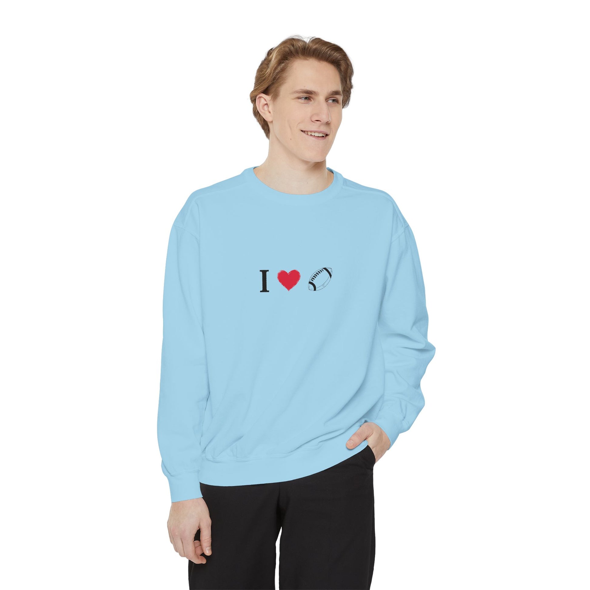 Unisex Sweatshirt, I love Football, Cozy, Perfect for Everyday Wear, Gift Idea for Friends, Couples, and Special Occasions - TRV