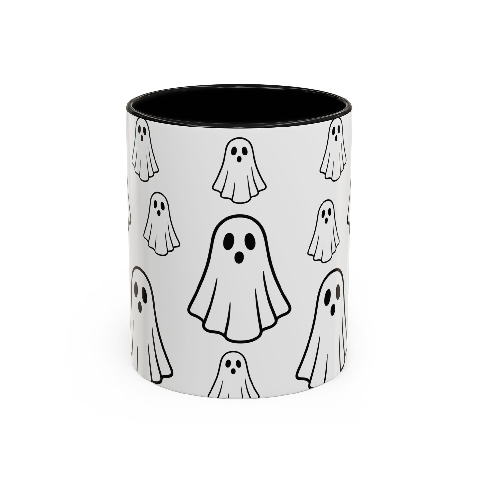 Cute Ghost Accent Coffee Mug, Halloween Mug, Spooky Drinkware, Gift for Ghost Lovers, Seasonal Decor, Unique Coffee Cup - TRV