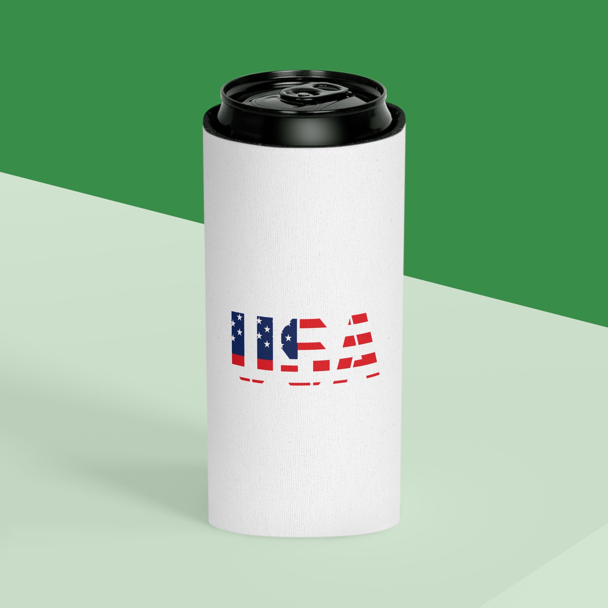 USA Flag Can Cooler - Perfect for BBQs, Independence Day, Tailgating, Memorial Day, Housewarming - TRV