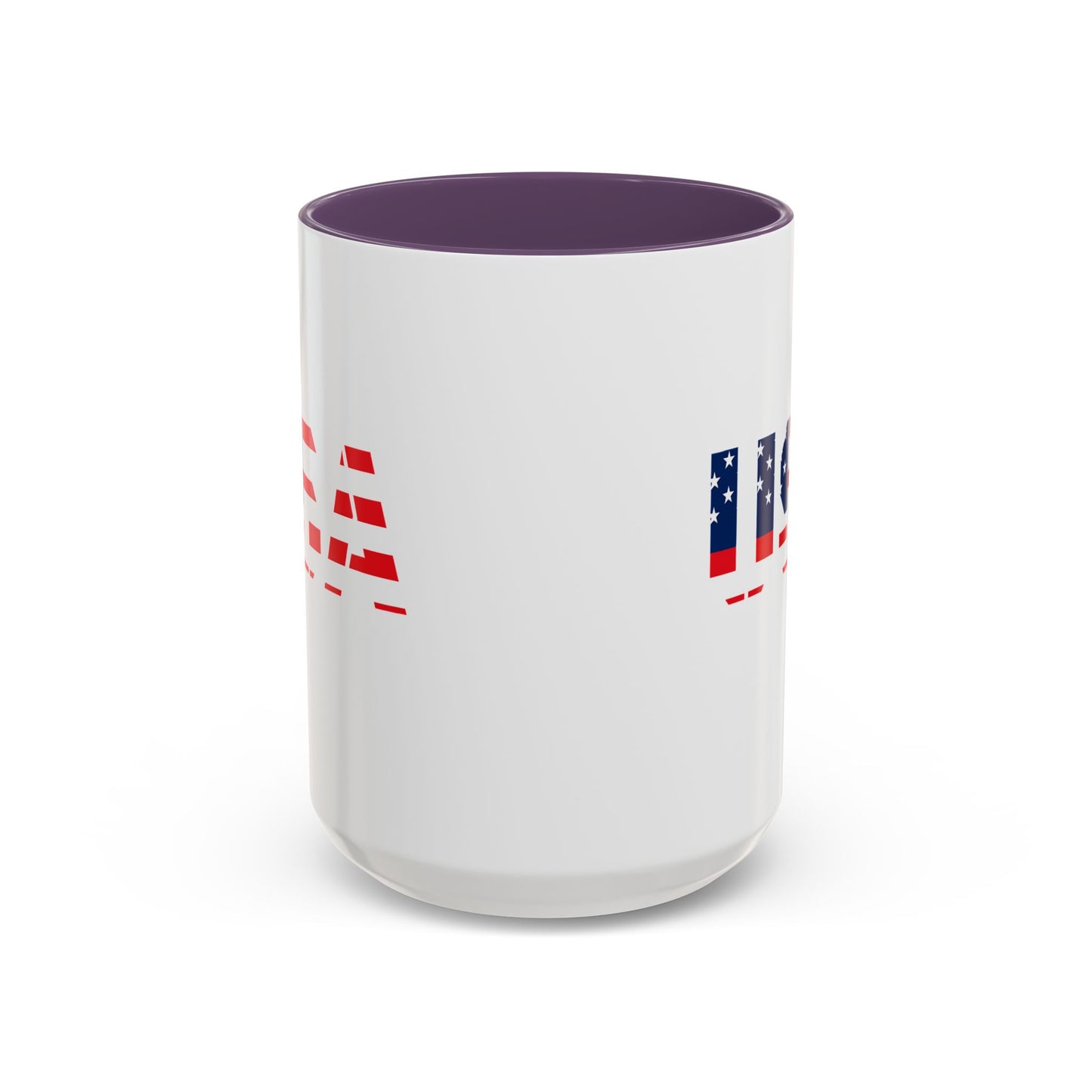USA Flag Accent Coffee Mug — Patriotic 11/15oz Ceramic Coffee Cup
