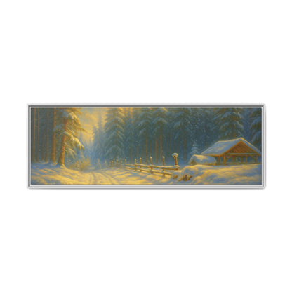 Wall Art Print, Winter Cabin Decor, Nature Scene, Holiday Gift, Cabin Vibes, Christmas Decoration, Matte Canvas, Framed - TRV