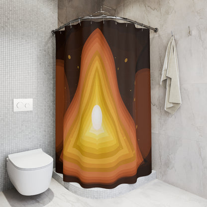 Layered Flame Geode Shower Curtain | Abstract Warm Tones