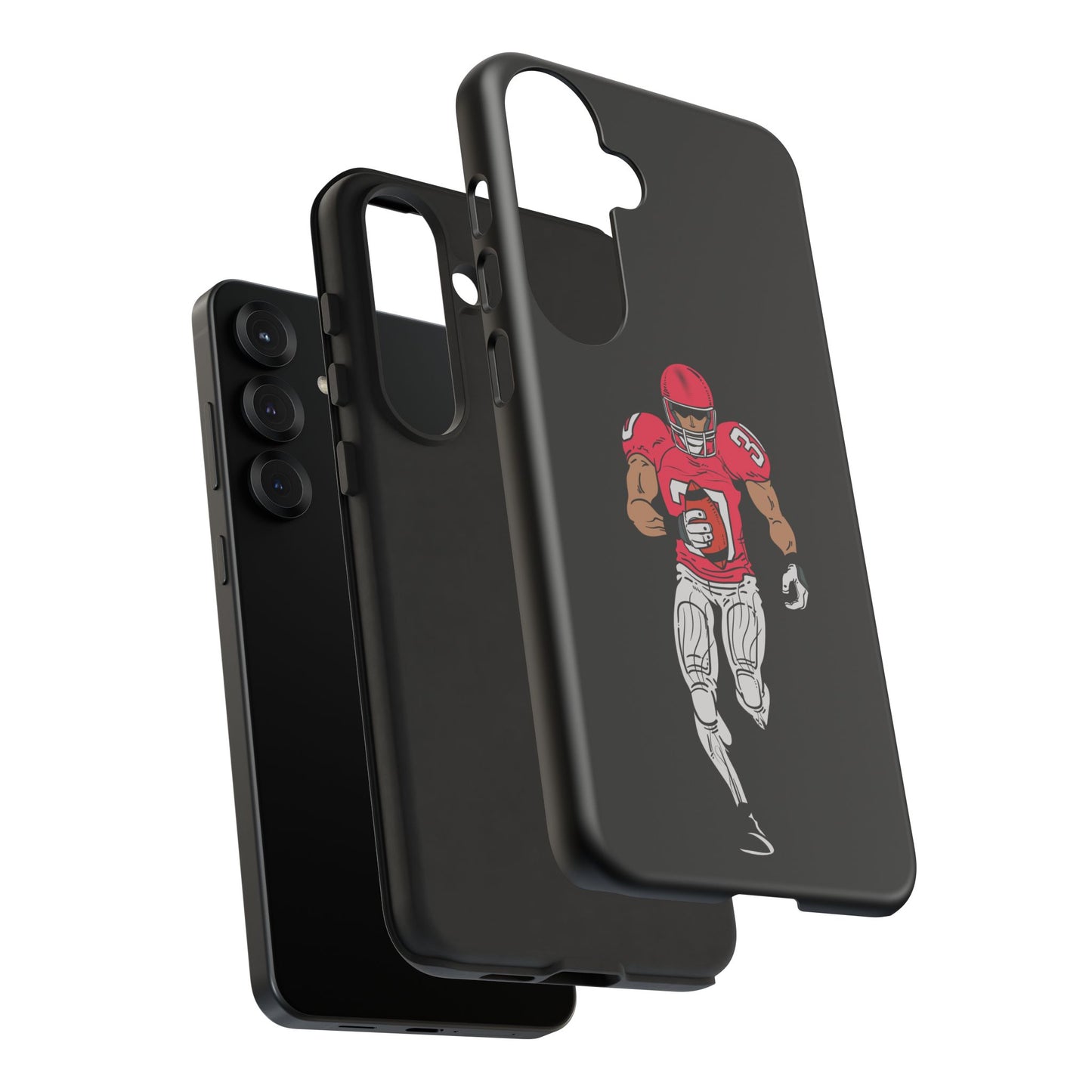 Football Player Tough Phone Case – Protective Black Sports iPhone Case