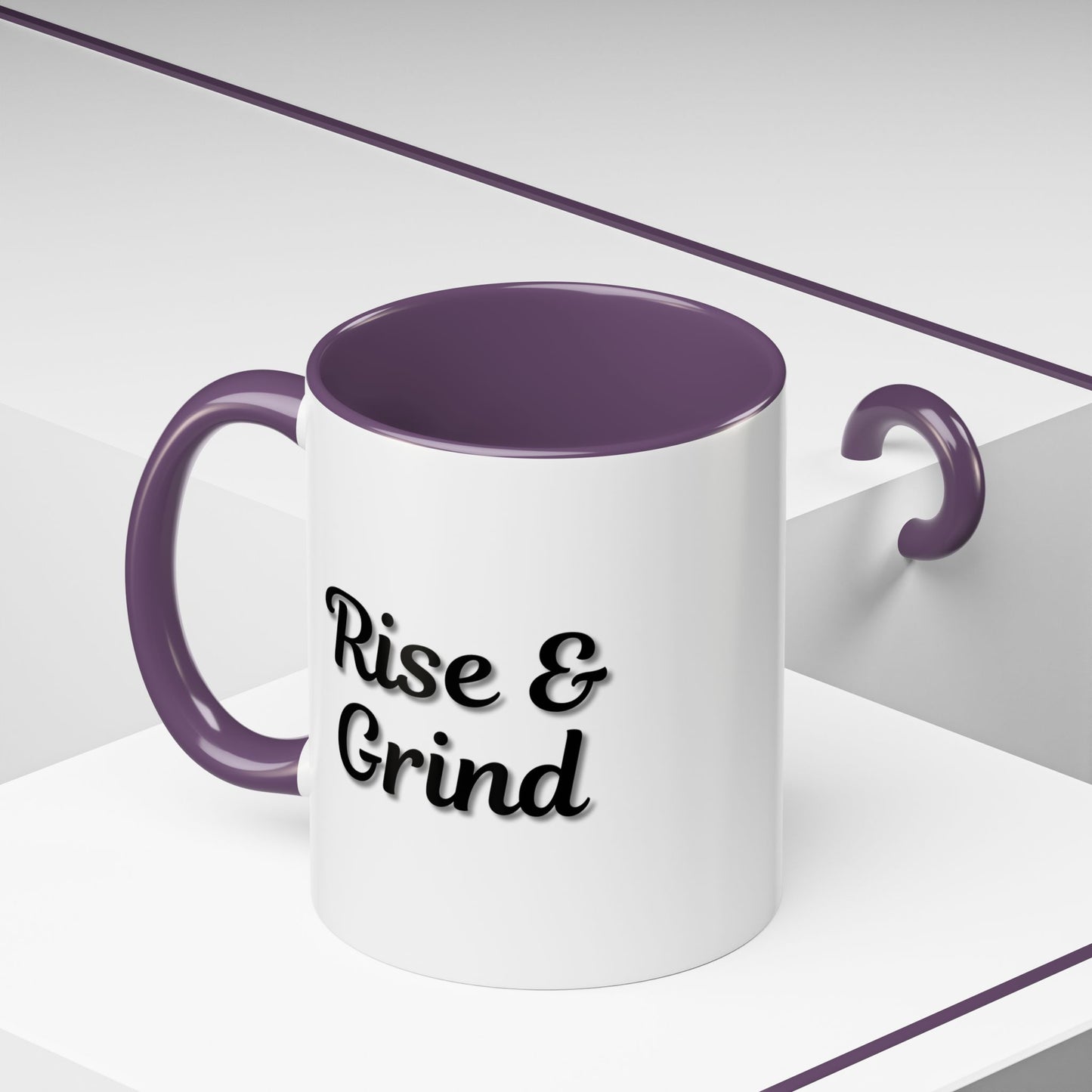 Rise & Grind Coffee Mug – Motivational Black Accent Mug for Daily Inspiration - TRV