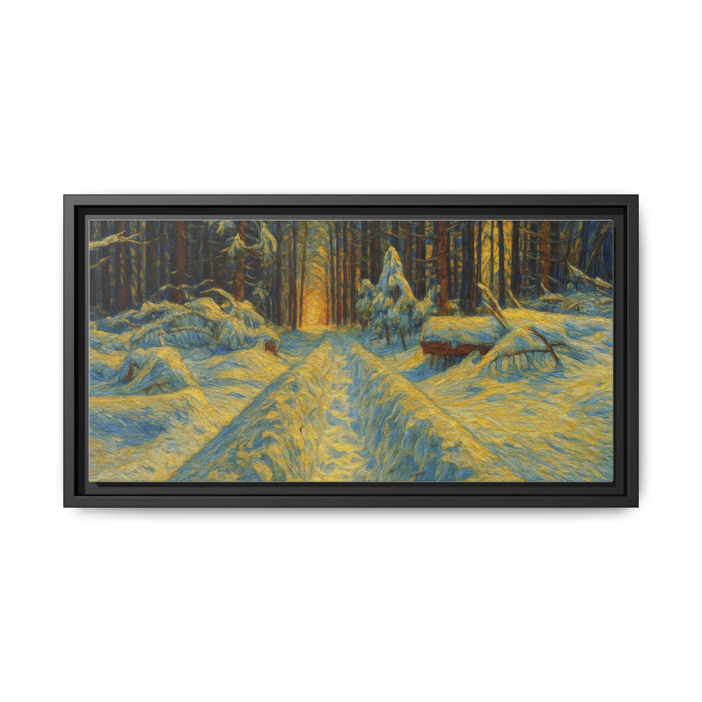 Canvas Art, Winter Landscape Wall Decor, Nature Lovers Gift, Seasonal Decor, Holiday Wall Art, Cozy Home Decoration, Framed Matte Canvas - TRV