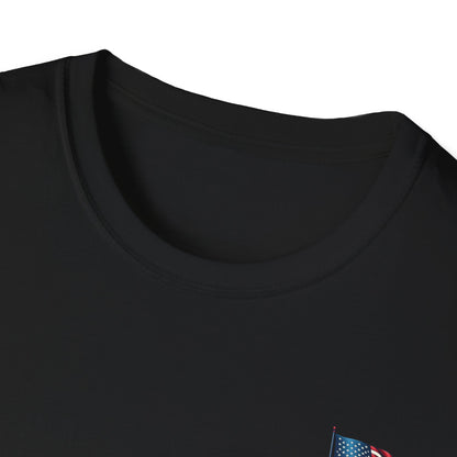 Patriotic Unisex Softstyle T-Shirt, American Flag Tee, USA Pride Shirt, Perfect for Independence Day, Casual Wear - TRV