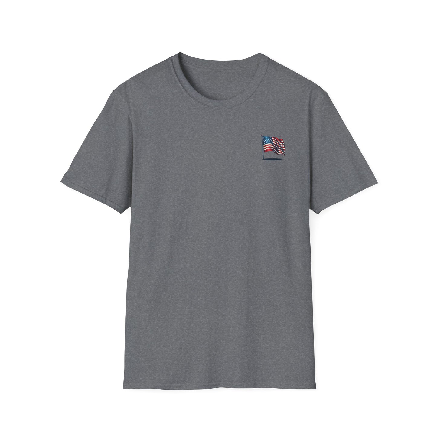 Patriotic Unisex Softstyle T-Shirt, American Flag Tee, USA Pride Shirt, Perfect for Independence Day, Casual Wear - TRV