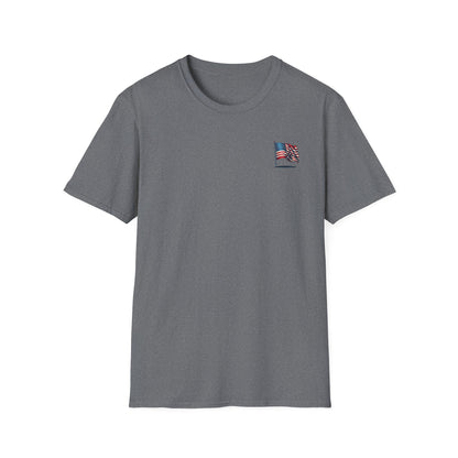 Patriotic Unisex Softstyle T-Shirt, American Flag Tee, USA Pride Shirt, Perfect for Independence Day, Casual Wear - TRV