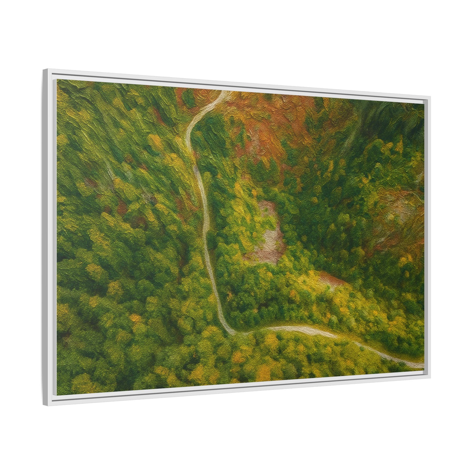 Framed Nature Canvas Art Print, Vibrant Forest Wall Decor, Abstract Landscape Artwork, Home Decoration, Gift for Nature Lovers - TRV
