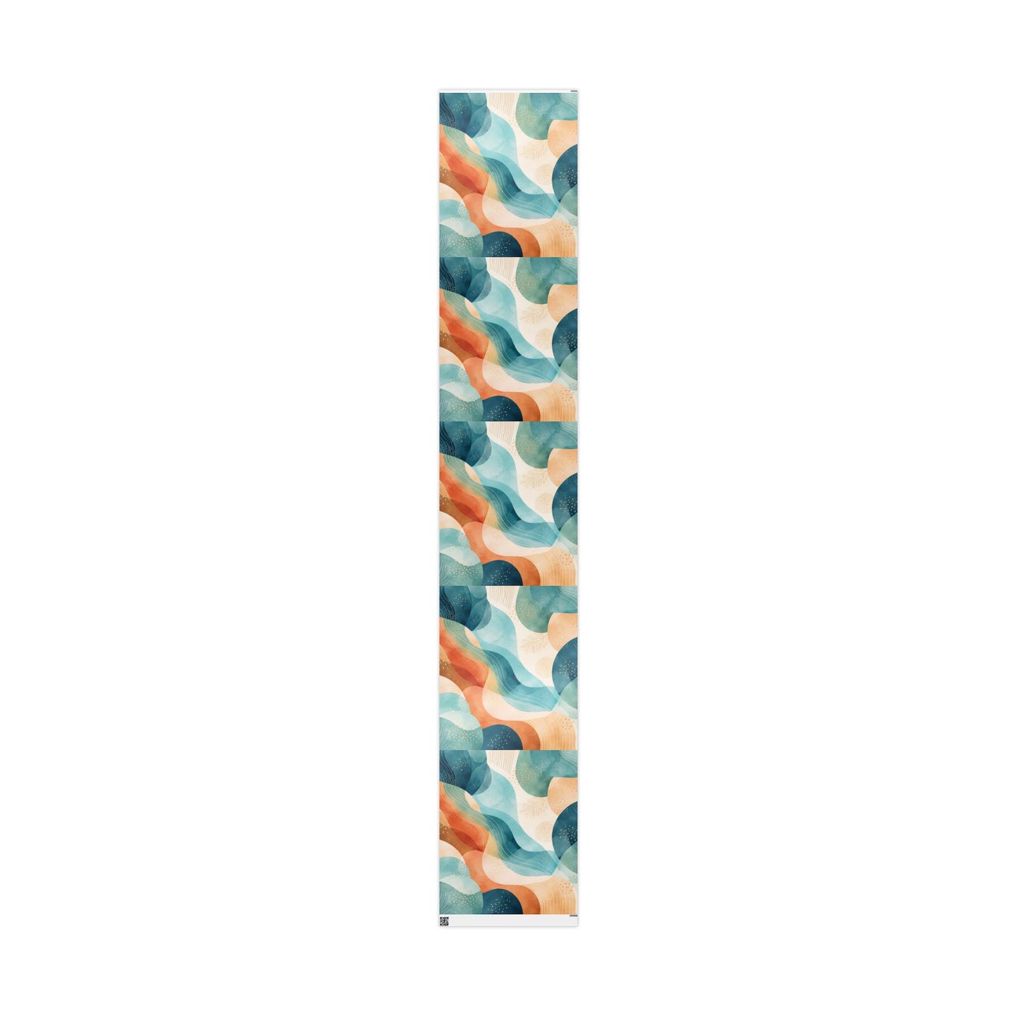 Abstract Wave Wrapping Paper Roll — Teal & Coral Modern Gift Wrap