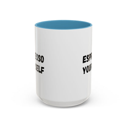 Espresso Yourself Coffee Mug - Fun Black Accented Mug for Coffee Lovers, Great Gift for Birthdays, Christmas, and Housewarming