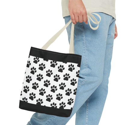 Paw Print Tote Bag, Dog Lover Gift, Shopping Tote, Eco-Friendly Bag, Pet Accessory, Animal Print Carryall - TRV