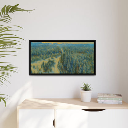 Framed Matte Canvas Art Print, Tranquil Forest Landscape, Home Decor for Nature Lovers, Wall Art for Living Room, Gift for Art Enthusiasts - TRV