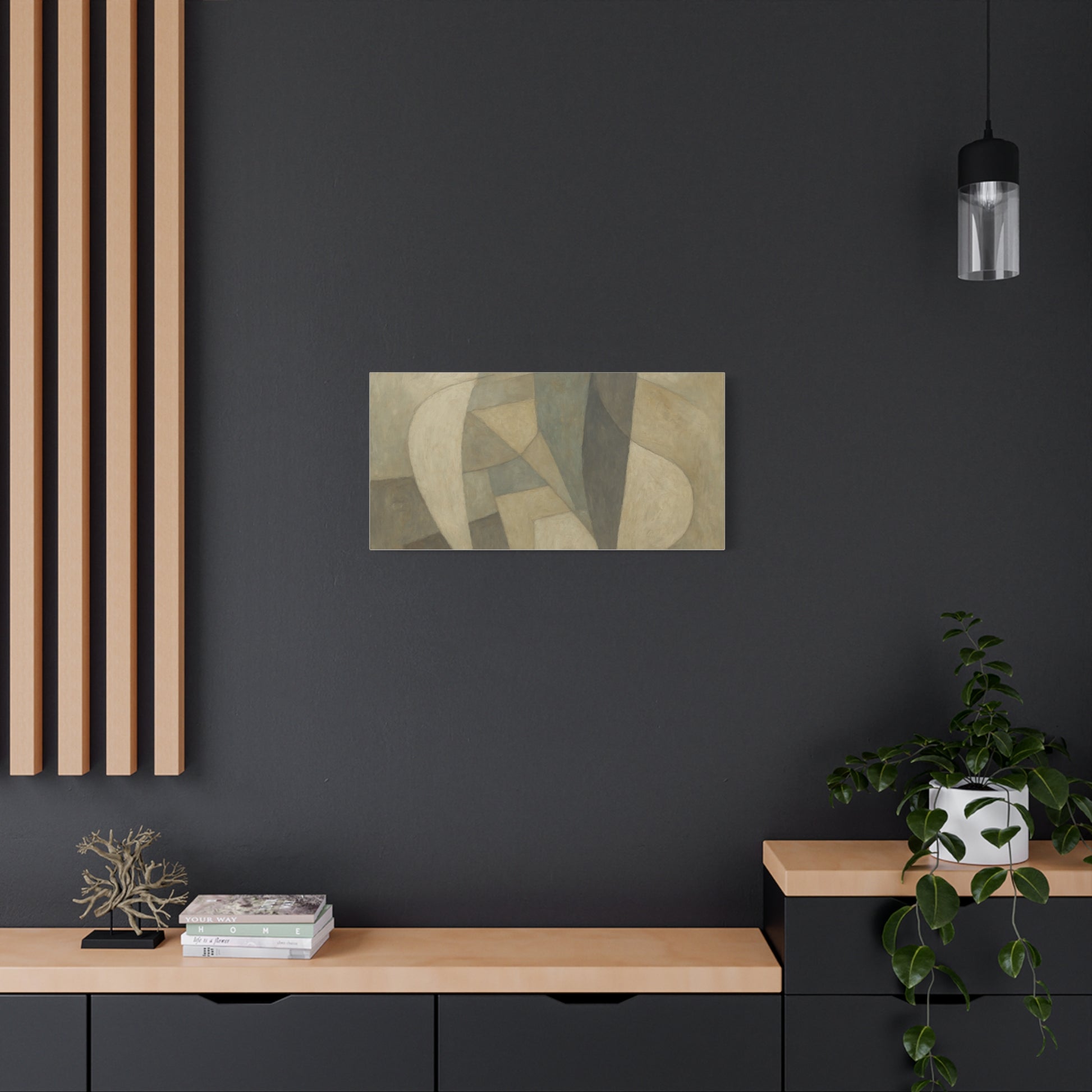 Abstract Neutral Geometric Shapes Matte Canvas - TRV