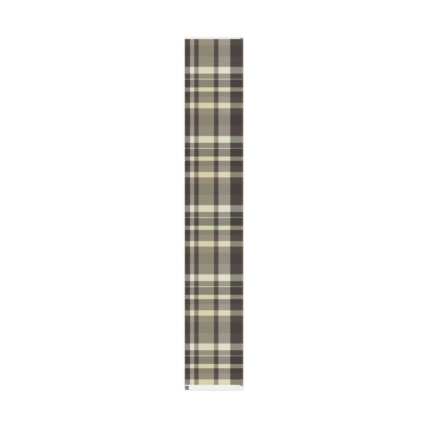Plaid Stripe Wrapping Paper Roll — Neutral Black & Cream Gift Wrap