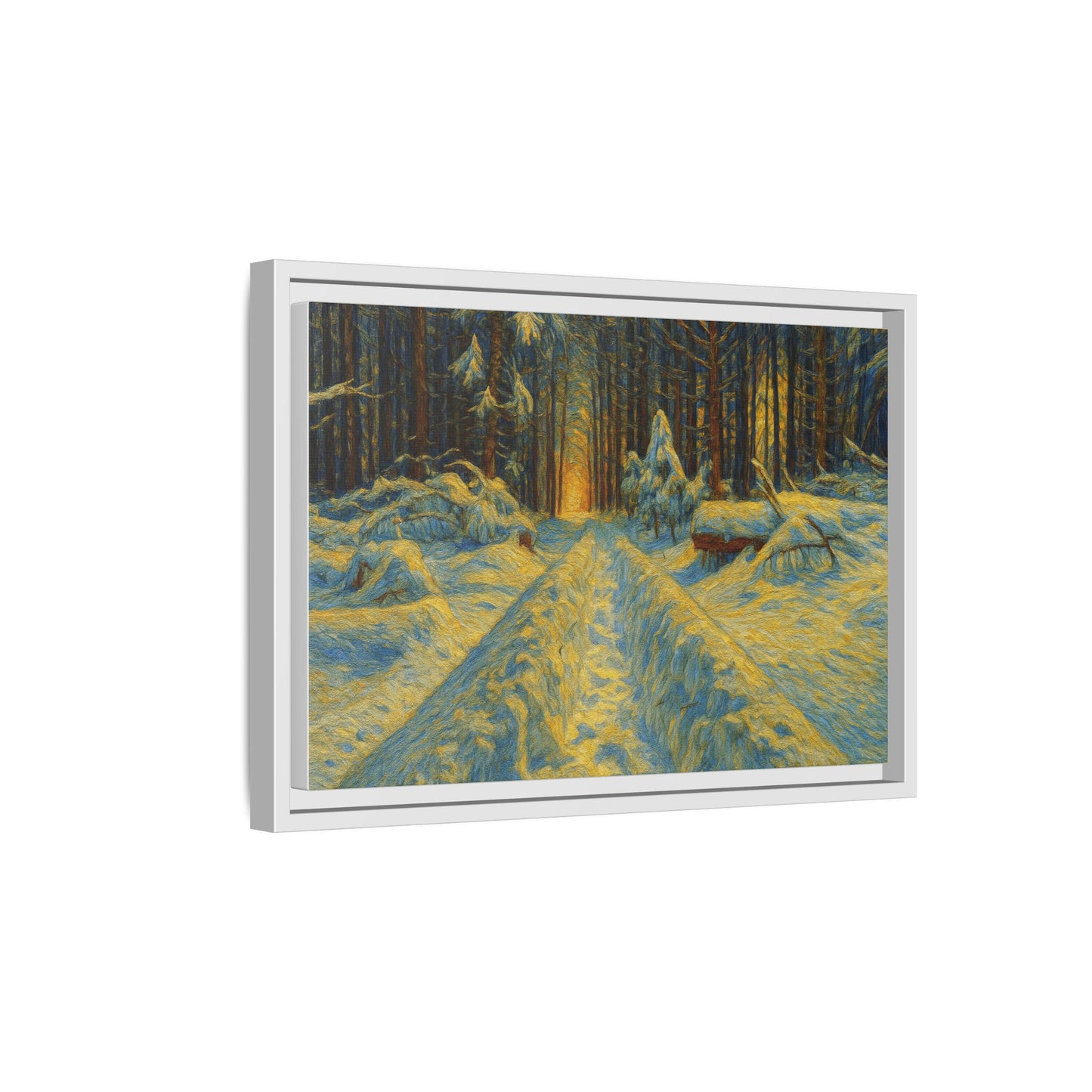Canvas Art, Winter Landscape Wall Decor, Nature Lovers Gift, Seasonal Decor, Holiday Wall Art, Cozy Home Decoration, Framed Matte Canvas - TRV