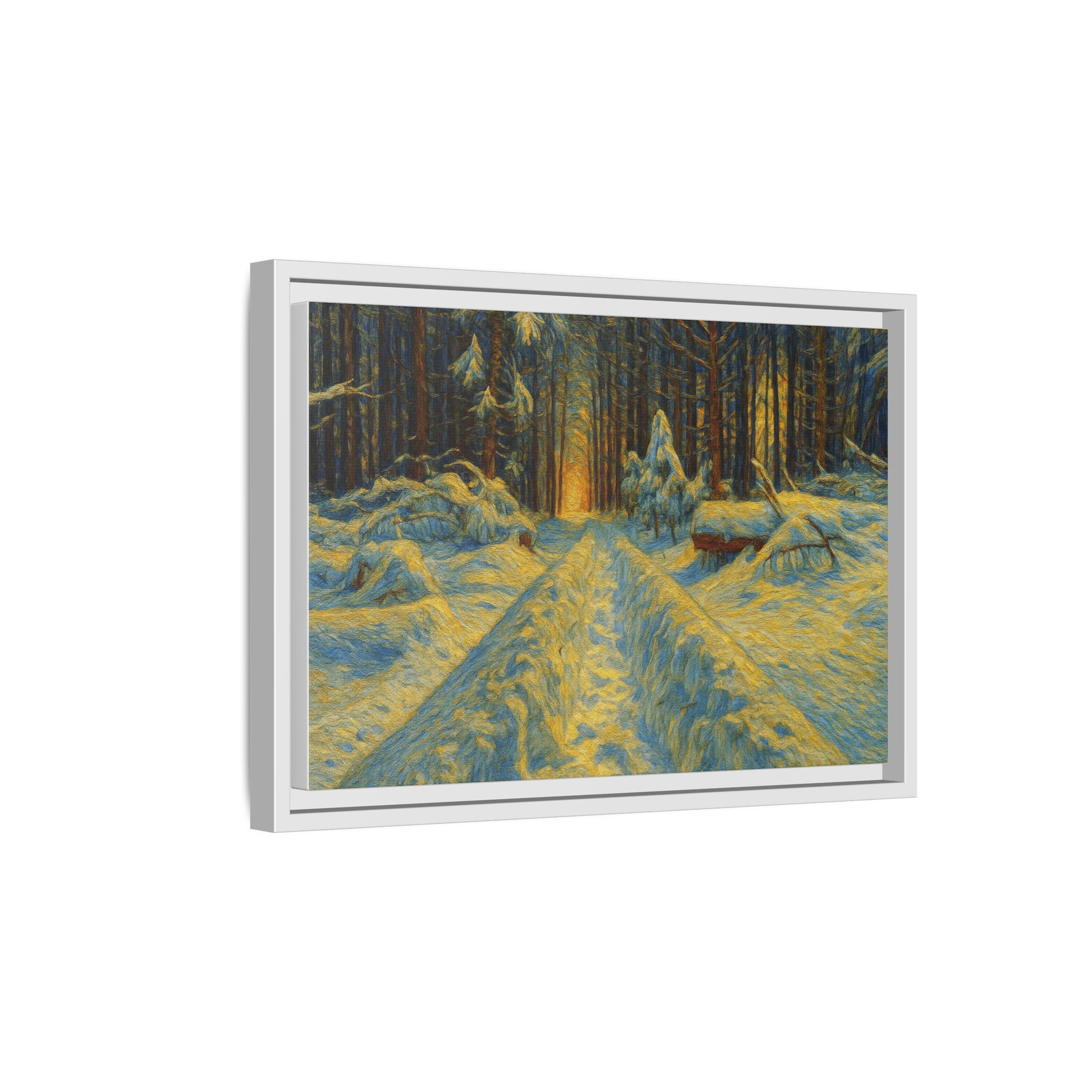 Canvas Art, Winter Landscape Wall Decor, Nature Lovers Gift, Seasonal Decor, Holiday Wall Art, Cozy Home Decoration, Framed Matte Canvas - TRV