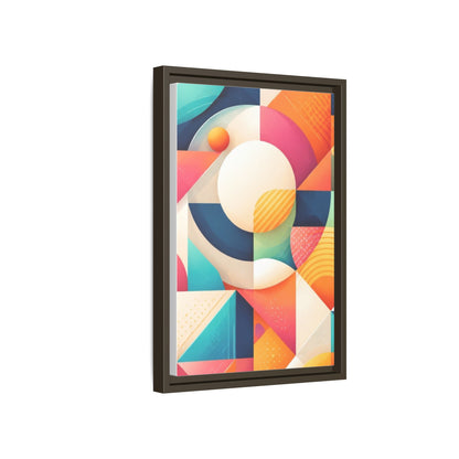 Colorful Geometric Abstract Art Matte Canvas Framed