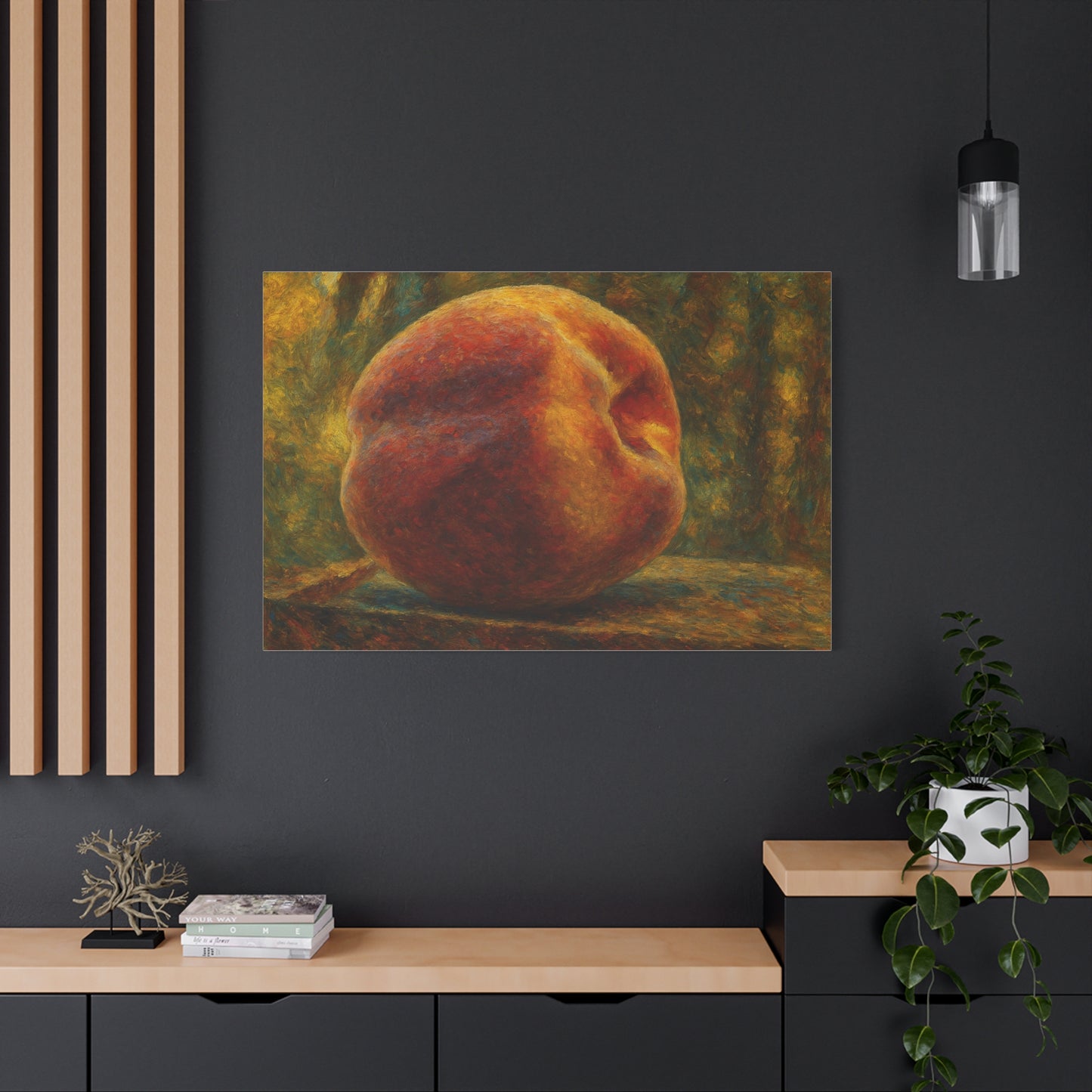 Rustic Peach Canvas Wall Art, Art Decor, Kitchen Artwork, Home Decoration, Gift for Fruit Lover, Summer Decor - TRV
