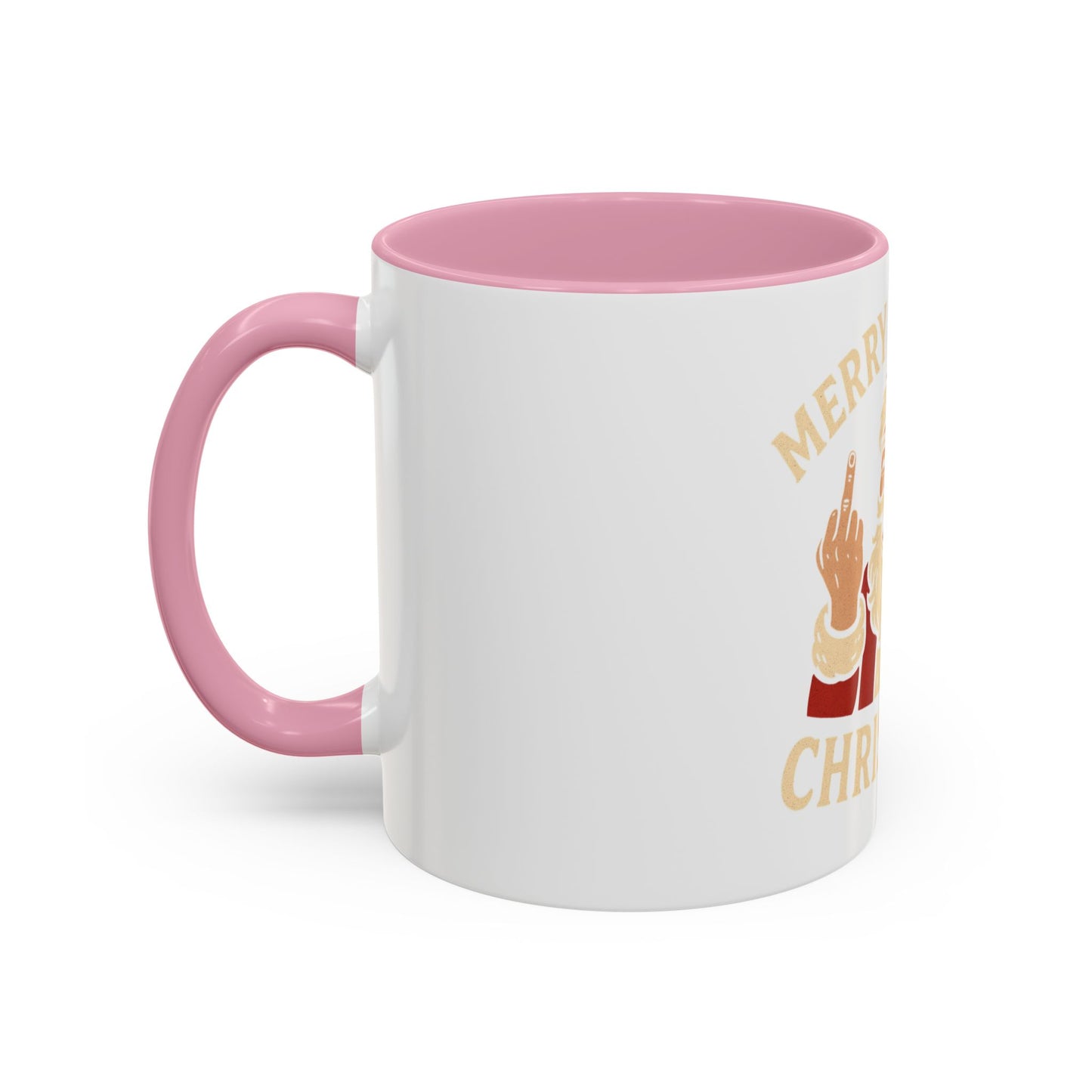 Irreverent Merry Christmas Mug — Funny Santa Middle Finger Coffee Cup (11oz & 15oz)