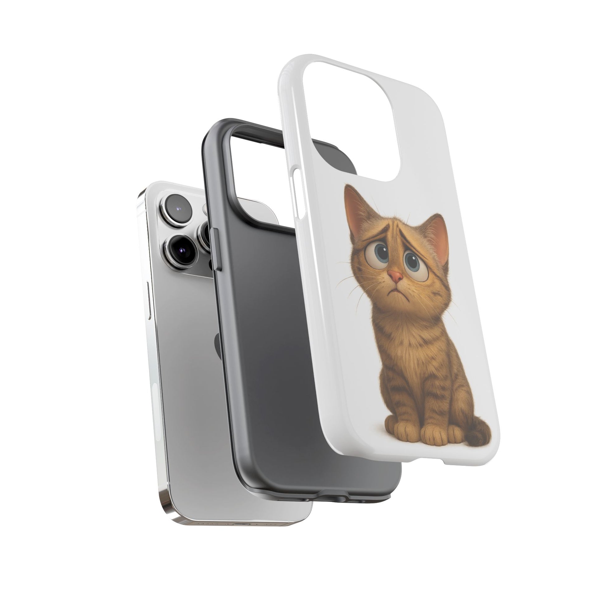 Cute Cat Phone Case, Funny Kitty Case, Animal Lover Gift, Cat Lover Accessory, Unique Cat Design Case, Pet Mom Gift - TRV