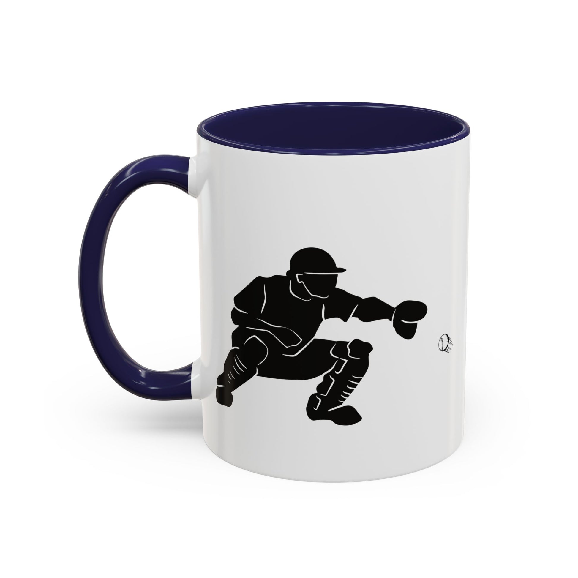 Baseball Catcher Coffee Mug, Sports Gift for Coaches, Black Accent Mug for Fans, Perfect for Birthdays & Celebrations, Unique Cup - TRV