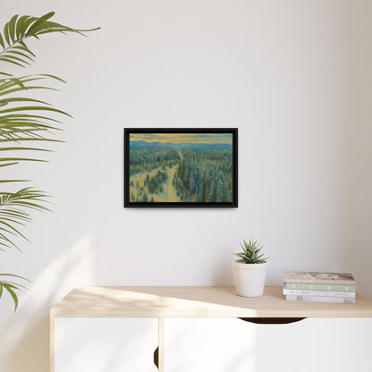 Framed Matte Canvas Art Print, Tranquil Forest Landscape, Home Decor for Nature Lovers, Wall Art for Living Room, Gift for Art Enthusiasts - TRV