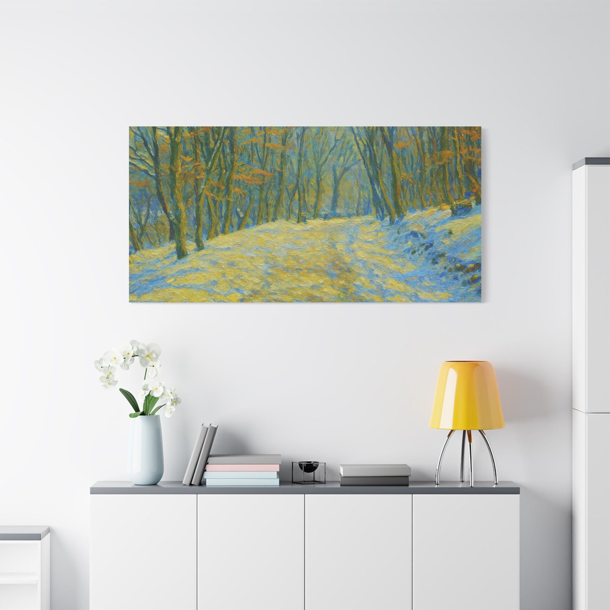 Wall Art Print, Winter Landscape Canvas Home Decor, Gift for Nature Lovers, Seasonal Artwork, Cozy Housewarming Decoration - TRV