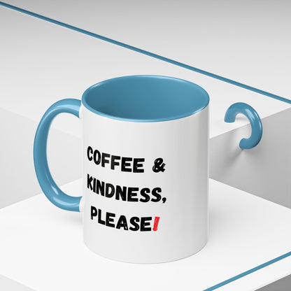Coffee & Kindness Mug - Inspirational Coffee Cup, Gift for Friends, Office Decor, Encouragement, Morning Motivation