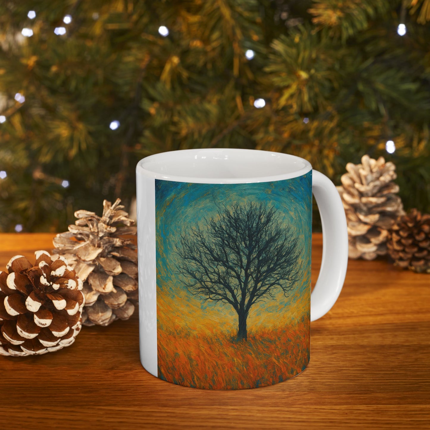 Vibrant Ceramic Mug - Sunset Mountain Design, Coffee Cup, Gift for Nature Lovers, Home Decor, Tea Mug, Unique Art Mug - TRV
