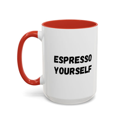 Espresso Yourself Coffee Mug - Fun Black Accented Mug for Coffee Lovers, Great Gift for Birthdays, Christmas, and Housewarming